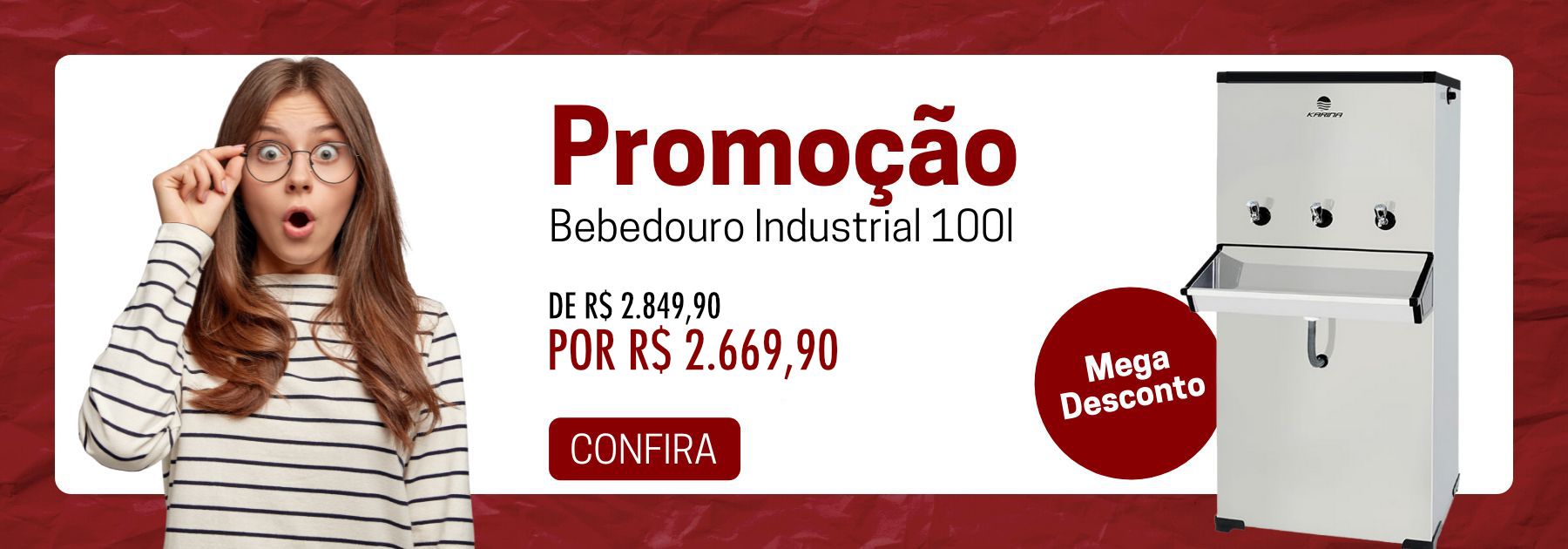 Promoção Bebedouro Industrial 100